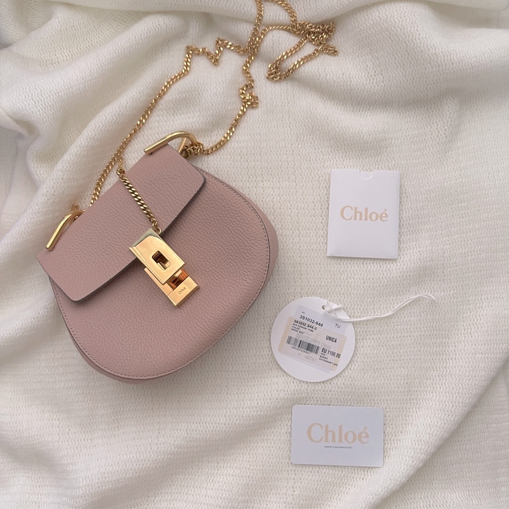 Pink Chloe drew crossbody bag